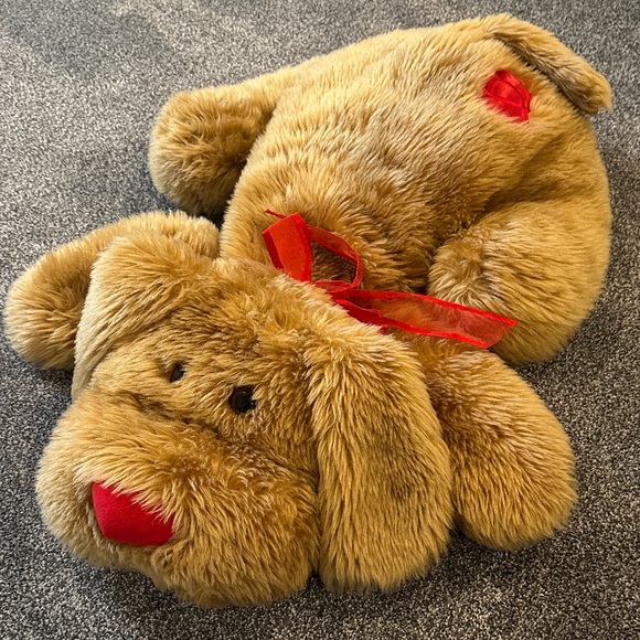 Kids Of America Other - Plush Brown Dog w/ Red Nose Bow & Hearts 30”